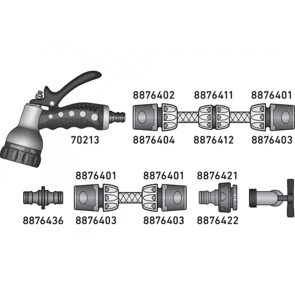 Zavlažovací pistole sprchová mosaz 7 funkcí EXTOL PREMIUM 70213