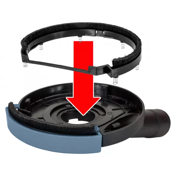 Kryt odsávací pro broušení úhlovou bruskou 125mm s kartáčovým věncem EXTOL PREMIUM 8807020