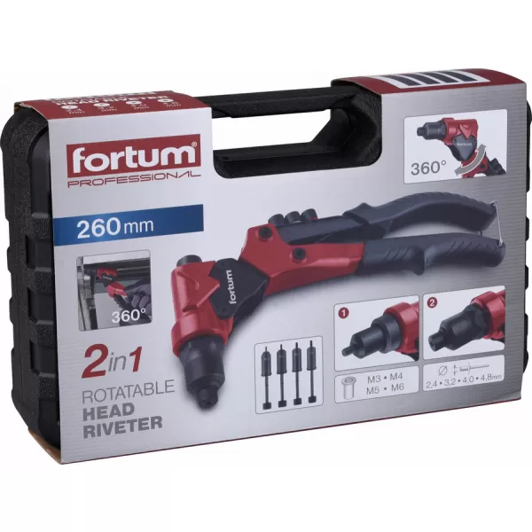 Kleště nýtovací s otočnou hlavou COMBO FORTUM 4770628