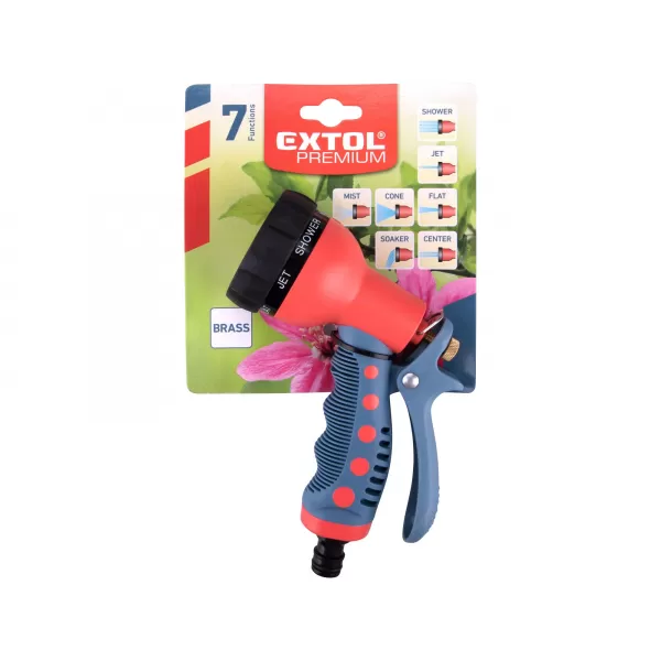 Zavlažovací pistole sprchová mosaz 7 funkcí EXTOL PREMIUM 70213