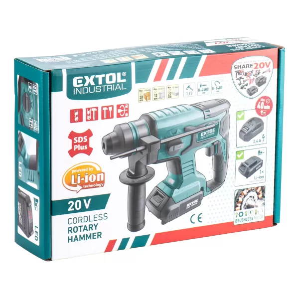 Aku vrtací kladivo SDS-Plus EXTOL INDUSTRIAL 8791818
