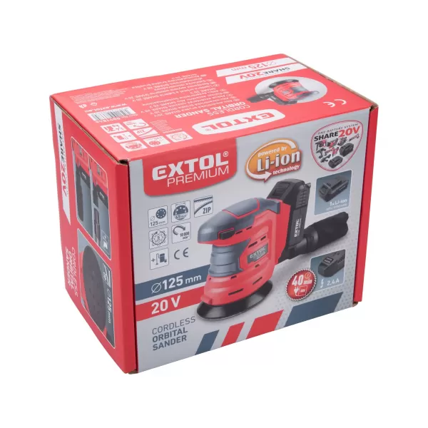 Aku excentrická bruska SHARE 20V bez aku Extol Premium 8891847