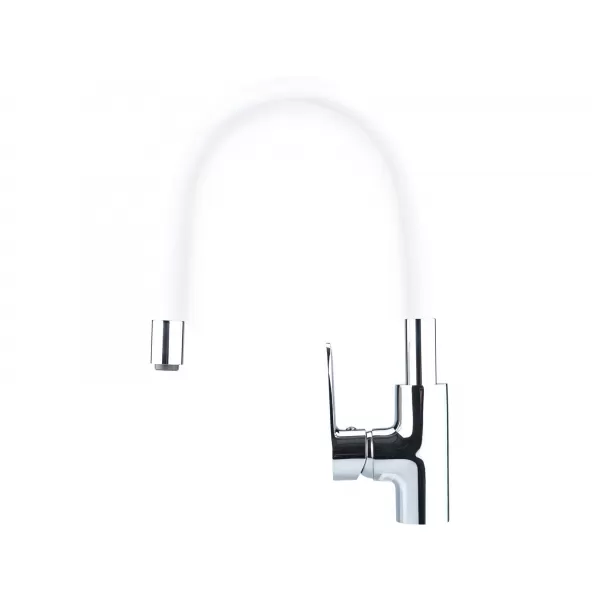 Umyvadlová stojánková baterie s flexibilním ramínkem, 35mm, bílá BALLETTO 81122