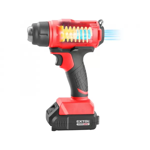 Aku horkovzdušná pistole SHARE 20V 2,0Ah Extol Premium 8891866