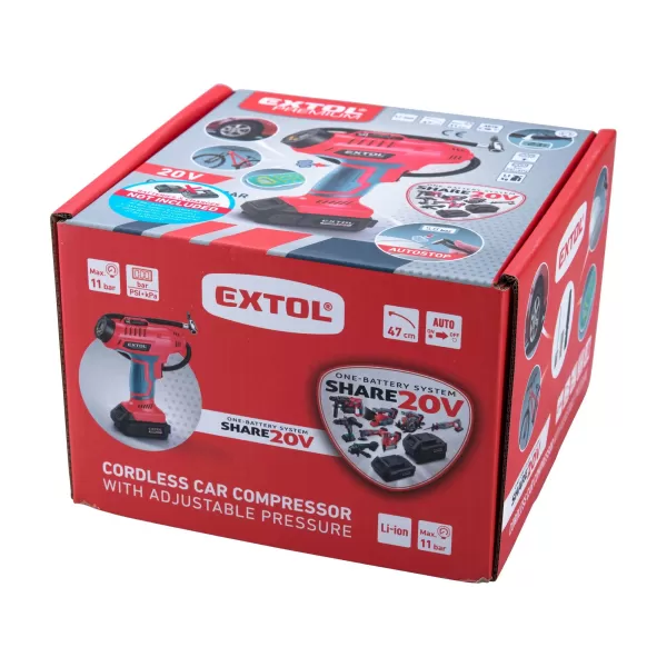 Aku domácí kompresor bez aku 20V EXTOL PREMIUM SHARE 8891875