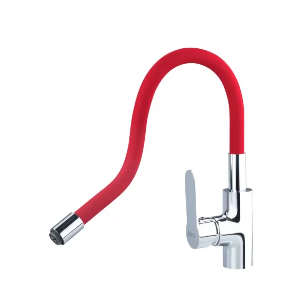 Umyvadlová stojánková baterie s flexibilním ramínkem, 35mm, červená BALLETTO 81125