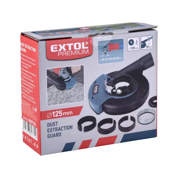 Kryt odsávací pro broušení úhlovou bruskou 125mm s kartáčovým věncem EXTOL PREMIUM 8807020