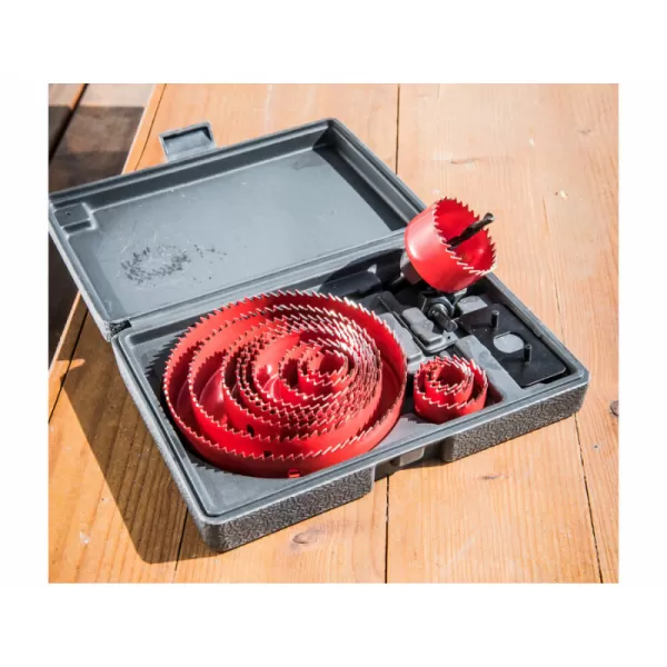 Vrtáky vykružovací korunkové, 13průměrů O 19-127mm EXTOL PREMIUM 8801605