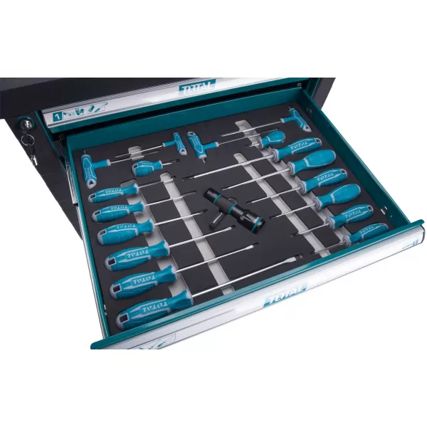 Dílenský vozík s nářadím 162ks Industrial Total THPTCS71621