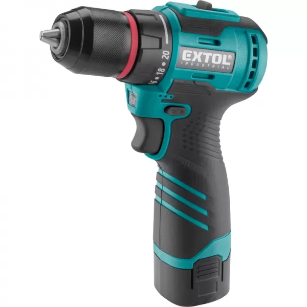 Aku vrtací šroubovák BRUSHLESS 16V/2x2,0 Ah Extol Industrial 8791152
